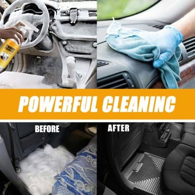 Vacuum cleaning car interior for detailing and maintenance.