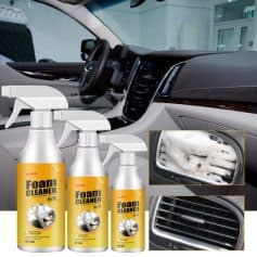 High-quality foam cleaner spray for car interior, dashboard, and air vents, effectively removes dirt and grease, keeps your vehicle spotless, perfect for car cleaning and maintenance.