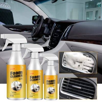 High-quality foam cleaner spray for car interior, dashboard, and air vents, effectively removes dirt and grease, keeps your vehicle spotless, perfect for car cleaning and maintenance.