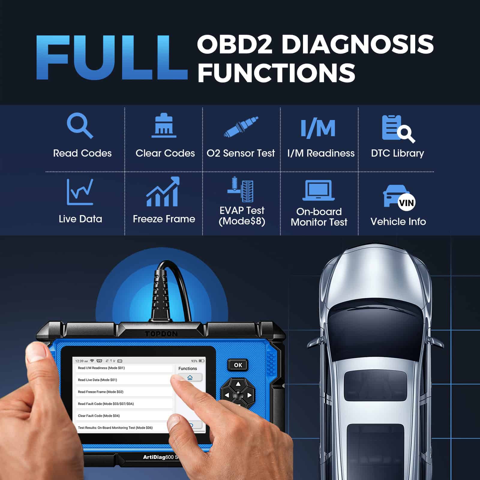OBD2 diagnostic scanner for vehicle testing, live data, code reading, and on-board monitor testing at Monalisa Medical.