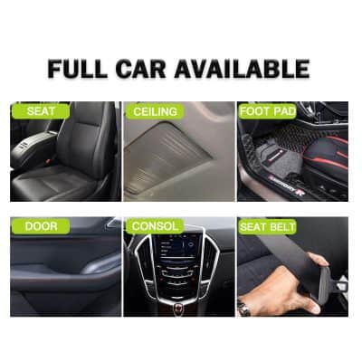 Full car interior and accessories with labeled features for car owners and enthusiasts.