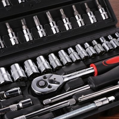 High-quality socket set with ratchet wrench in Monalisa Medical tools kit, ideal for precision repair and maintenance tasks. Professional-grade tools for automotive, mechanical, or DIY projects.
