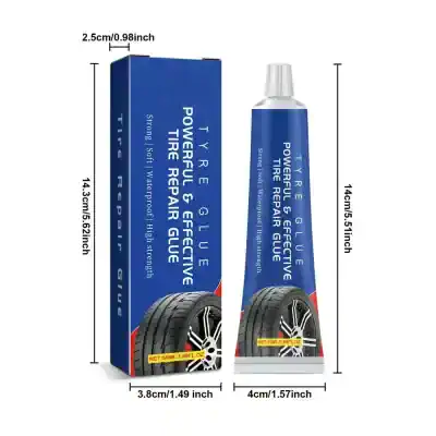 Powerful and effective tire repair glue for tires, water-resistant, high strength, soft, and long-lasting, ideal for tire puncture repairs and automotive maintenance.