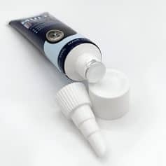 Silver nitrate eye drops in a white plastic bottle, used in ophthalmology for eye care treatments. The bottle's cap and dropper are also visible, designed for precise application.