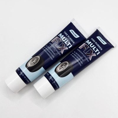 Tire rubber adhesive sealant for vehicle tires, easy to use, waterproof, non-irritating, non-hardening, ideal for automotive repairs, available at Monalisa Medical Store.