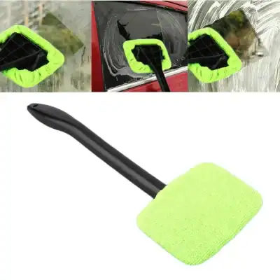 Microfiber car windshield cleaning sponge tool, ideal for auto glass cleaning and detailing, with ergonomic handle and soft microfiber pad for streak-free results.
