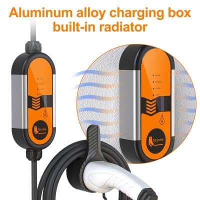 Aluminum alloy charging box with built-in radiator for electric vehicle charging stations.