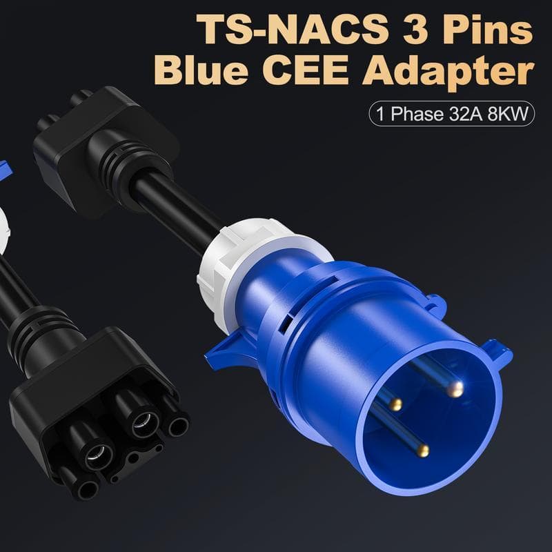 High-quality TS-NACS 3 Pins Blue CEE Power Adapter for professional electrical connections and safety compliance in industrial settings.
