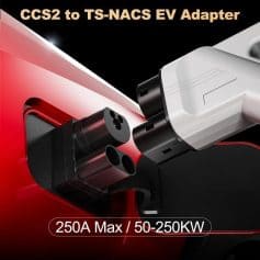 High-quality CCS2 to TS-NACS EV charger adapter for electric vehicle rapid charging, compatible with various EV models, ensuring fast and reliable power transfer.