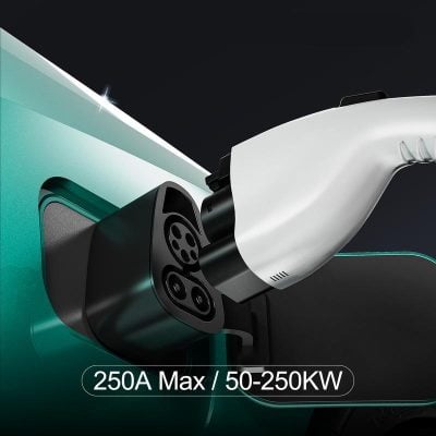 High-tech medical charging port for electric glasses at Monalisa Store, featuring powerful 250A capacity and 50-250KW fast charging technology for optimal optical device power management.