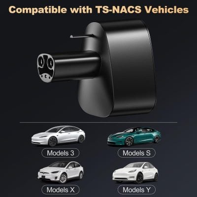 TS-NACS vehicle compatibility charging adapter for Tesla Model 3, Model S, Model X, and Model Y, designed for seamless integration and fast charging performance.