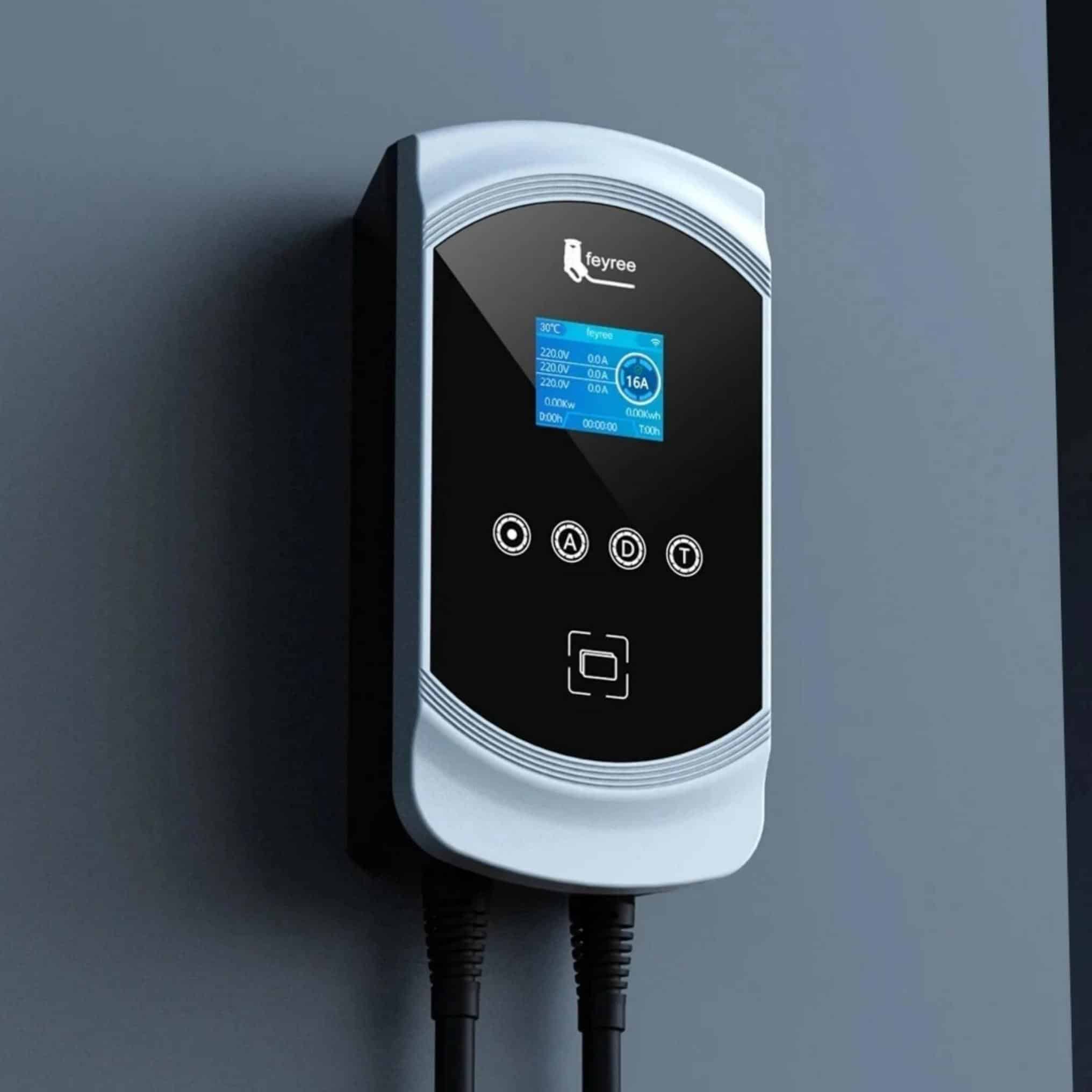 2. Advanced electric vehicle charger with digital display and multiple charging ports for fast and efficient charging solutions.