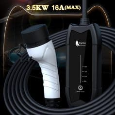 3.5KW 16A max electric vehicle supply equipment (EVSE) charging cable with digital current adjustment, compatible with Monalisa Medical charging stations.