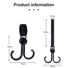 Hook and strap multi-purpose storage hook with adjustable strap, ideal for organization and hanging items, dimensions 195mm long, 16mm strap width, suitable for home, office, or retail displays.