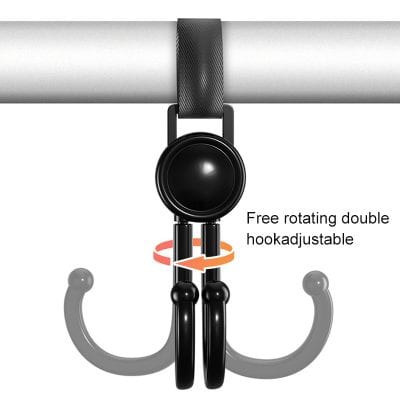 Heavy-duty hook with adjustable rotating mechanism for hanging items, ideal for organizing spaces and keeping belongings secure. Specifically designed for versatile and convenient storage solutions.