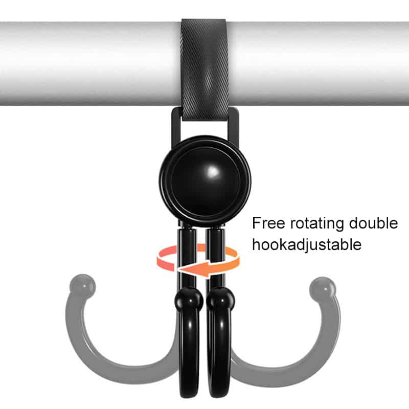 Heavy-duty hook with adjustable rotating mechanism for hanging items, ideal for organizing spaces and keeping belongings secure. Specifically designed for versatile and convenient storage solutions.