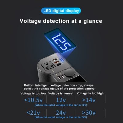 12V LED digital display voltage tester for car batteries, accurate voltage detection for vehicle protection. Ideal for monitoring low, normal, and high voltage levels in automotive systems.