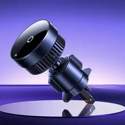 Air purifier with sleek black design and modern features for improving indoor air quality.