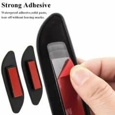 Removable adhesive hook strips for eyewear and optical accessories, easy to attach and detach without residue, ideal for secure storage and organization of glasses.