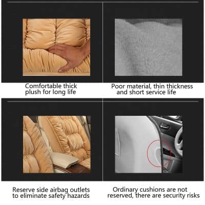 Comfortable thick plush car seat cushions for long-term durability and comfort.