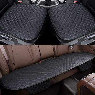 Premium car seat and back seat protectors with quilted design for enhanced durability and style, suitable for automotive interior protection and comfort.