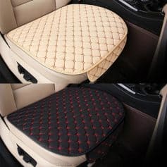 Comfortable car seat cushion padding for vehicle interior, beige color with quilted design, enhances driver and passenger comfort, stylish and durable seat protectors from Monalisa Store.
