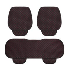 Premium black and red car dashboard mat set, custom fit with anti-slip design, enhances vehicle interior aesthetics and protects against sunlight and dust. Perfect for car enthusiasts.