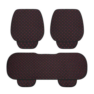 Premium black and red car dashboard mat set, custom fit with anti-slip design, enhances vehicle interior aesthetics and protects against sunlight and dust. Perfect for car enthusiasts.