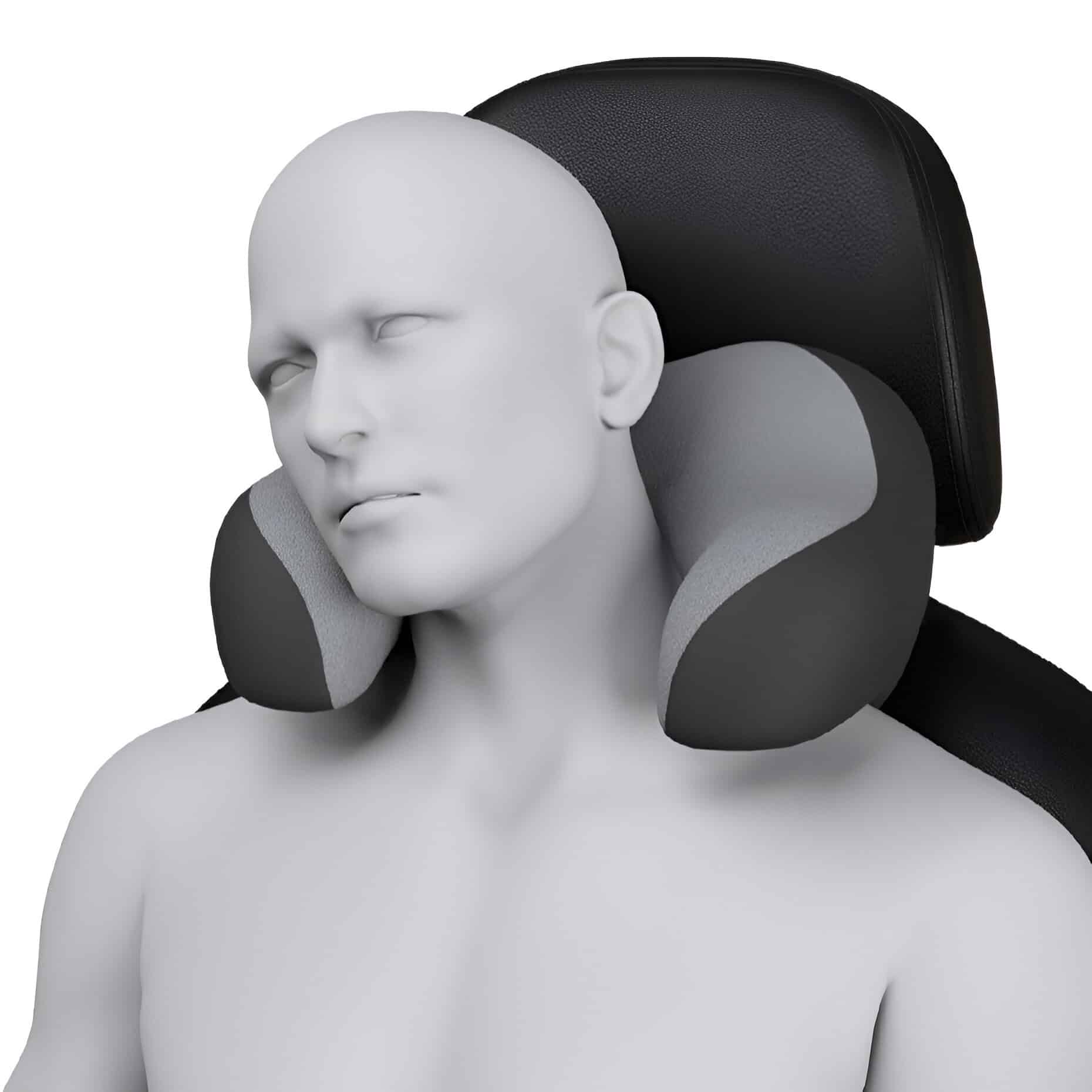 Portable neck and shoulder massager for relaxing and pain relief at home or office, featuring heat therapy and adjustable settings, designed for ultimate comfort.