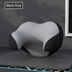 Black Gray modern ergonomic chair design with sleek curves, comfortable seating, ideal for office or lounge areas, featuring stylish black and gray color scheme.