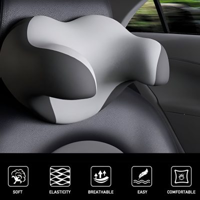 Comfortable memory foam car headrest pillow for optimal neck support and travel comfort at Monalisa Store.