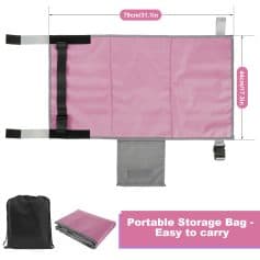 Light pink portable storage bag for medical, cosmetic, or spa supplies, compact and travel-friendly, includes a carrying pouch and adjustable straps for easy transport and organization.