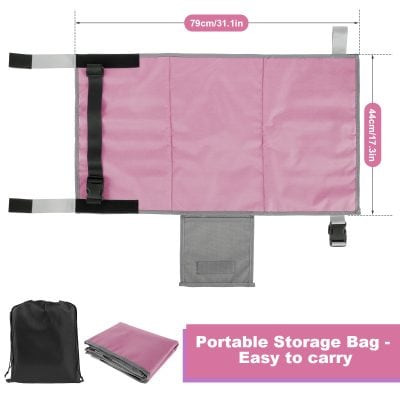 Light pink portable storage bag for medical, cosmetic, or spa supplies, compact and travel-friendly, includes a carrying pouch and adjustable straps for easy transport and organization.