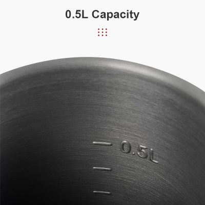 0.5L capacity measuring cup for kitchen and cooking needs.