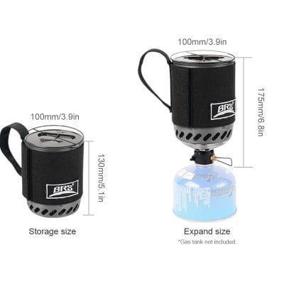 Compact portable camping stove with integrated clock display, lightweight design, ideal for outdoor cooking and adventure trips, compatible with small gas tanks, durable and easy to carry.