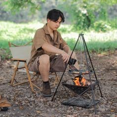 Fire pit camping gear, outdoor portable fire pit, camping cooking equipment, lightweight camping accessories, outdoor adventure gear, portable fire pit for camping.