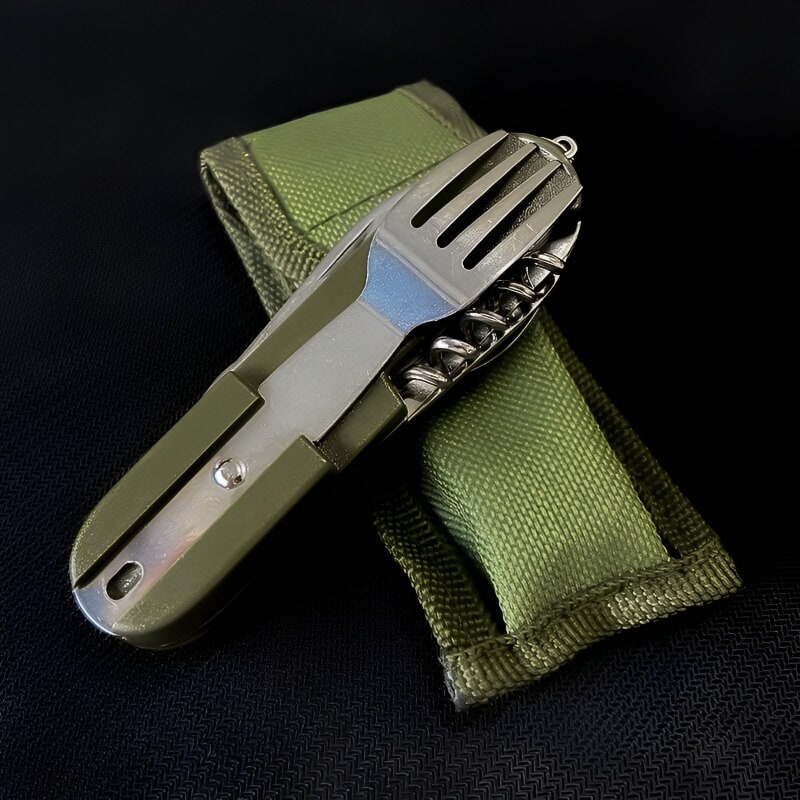 Precision surgical instrument with metal construction, showcased on a green fabric case for medical and optical use.
