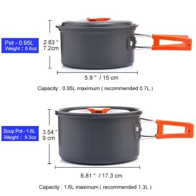 Pot and soup pot sets from Monalisa Medical store, ideal for camping and outdoor cooking, featuring durable, non-stick coatings and ergonomic handles for easy use. Perfect for efficient meal preparation.