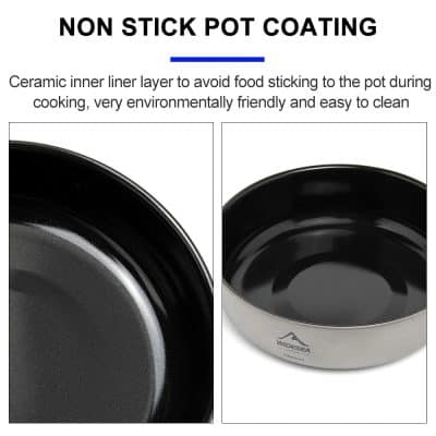 Non-stick pot coating, ceramic inner liner for easy cleaning and eco-friendly cooking, ideal for healthy meal preparation at Monalisa Store.