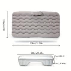Comfortable inflatable air mattress with wave pattern, perfect for camping, travel, or guest bed, featuring durable vinyl material and easy setup for a restful sleep.
