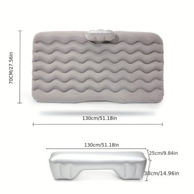 Comfortable inflatable air mattress with wave pattern, perfect for camping, travel, or guest bed, featuring durable vinyl material and easy setup for a restful sleep.