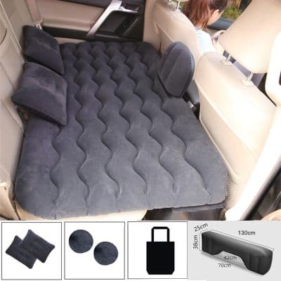 Memory foam car backseat mattress with pillows for comfortable travelrest, easy to install, perfect for long trips and road trips, enhances car comfort and sleep quality.
