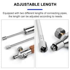 Precision medical syringe with adjustable length connector pipes, suitable for advanced medical procedures and injections. High-quality stainless steel components ensure durability and precision.