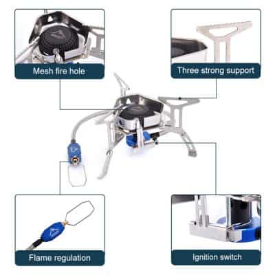Mesh fire hole for efficient airflow in portable surgical equipment.