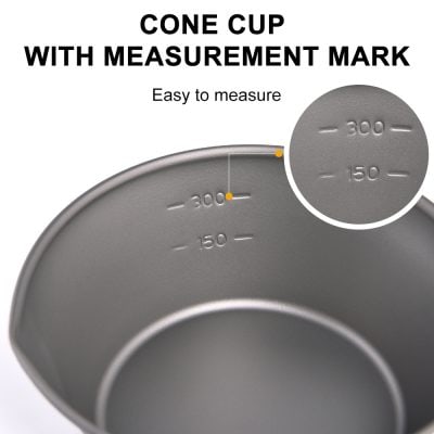 Cone cup with measurement mark for precise food and beverage portion control on Monalisa Medical Store website.