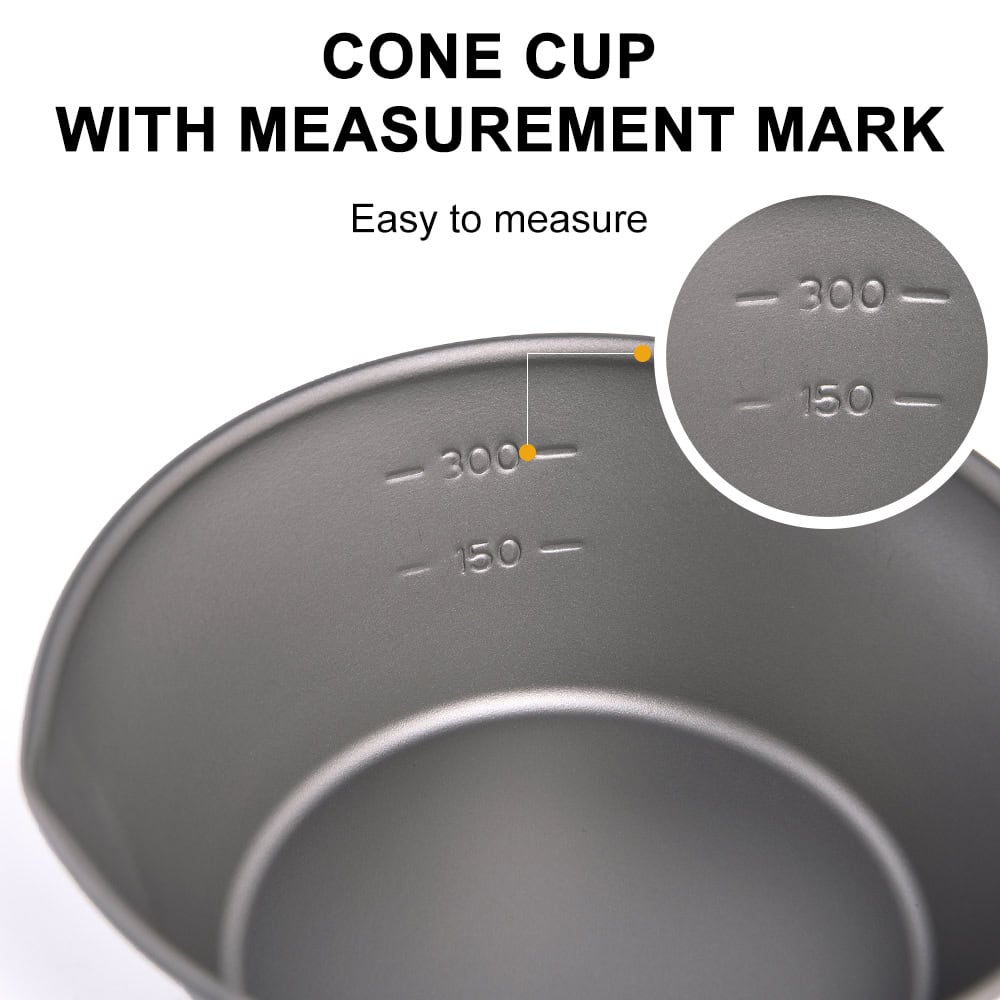 Cone cup with measurement mark for precise food and beverage portion control on Monalisa Medical Store website.