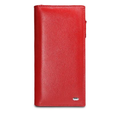 Luxurious red leather women's wallet with multiple card slots and coin pocket, perfect for stylish everyday use and gift-giving, available at Monalisa Store for high-quality accessories.