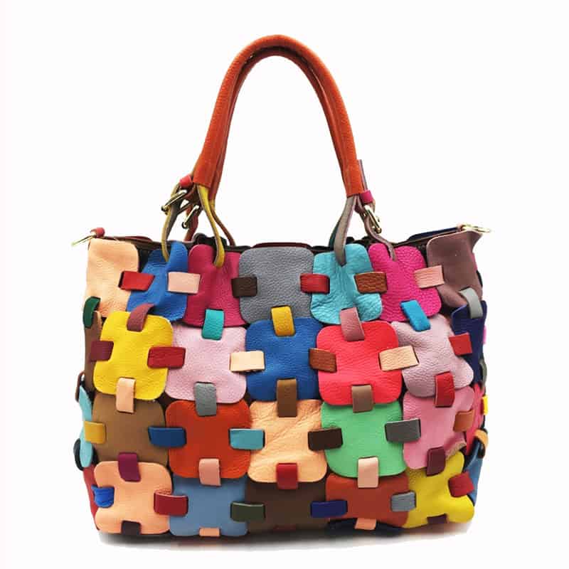 147318-7bcaa8.jpg - Monalisa Store Multicolored patchwork leather handbag with vibrant design, perfect for fashionable women and accessories shopping at Monalisa Store.