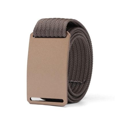 Resilient brown fabric belt with sleek metal buckle, stylish and durable, perfect for casual or formal wear.