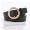 Luxury black leather belt with a gold ornate buckle, perfect for stylish accessories and fashion. Ideal for casual or formal outfits, enhancing your look.